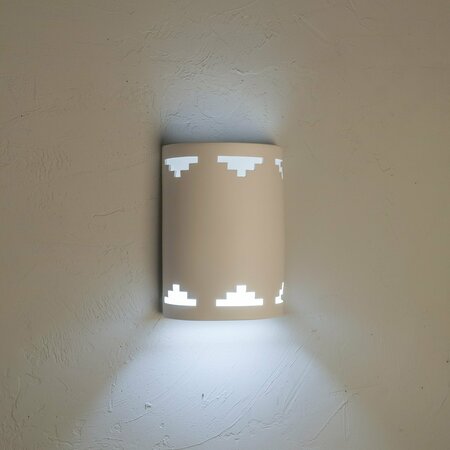 LUXURY LIGHTING Jaken 13in. High Ceramic Outdoor Wall Light, Paintable White Bisque 102-12 W u/d 7-17